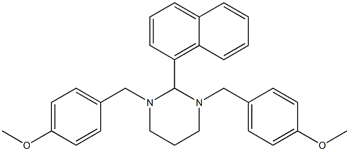 1,3-bis[(4-methoxyphenyl)methyl]-2-naphthalen-1-yl-1,3-diazinane Struktur