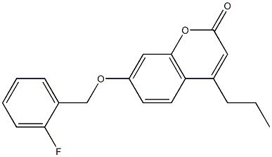 7-[(2-fluorophenyl)methoxy]-4-propylchromen-2-one Struktur