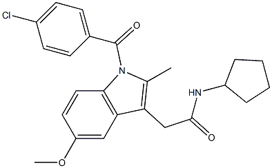 2-[1-(4-chlorobenzoyl)-5-methoxy-2-methylindol-3-yl]-N-cyclopentylacetamide Struktur