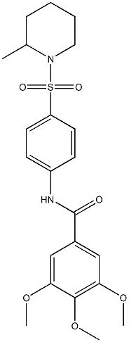 3,4,5-trimethoxy-N-[4-(2-methylpiperidin-1-yl)sulfonylphenyl]benzamide Struktur