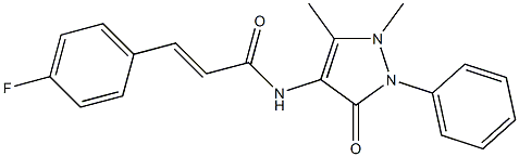 (E)-N-(1,5-dimethyl-3-oxo-2-phenylpyrazol-4-yl)-3-(4-fluorophenyl)prop-2-enamide Struktur