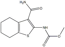 methyl N-(3-carbamoyl-4,5,6,7-tetrahydro-1-benzothiophen-2-yl)carbamate Struktur