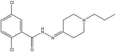 2,5-dichloro-N-[(1-propylpiperidin-4-ylidene)amino]benzamide Struktur