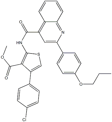 methyl 4-(4-chlorophenyl)-2-[[2-(4-propoxyphenyl)quinoline-4-carbonyl]amino]thiophene-3-carboxylate