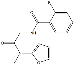 2-fluoro-N-[2-(furan-2-ylmethylamino)-2-oxoethyl]benzamide Struktur