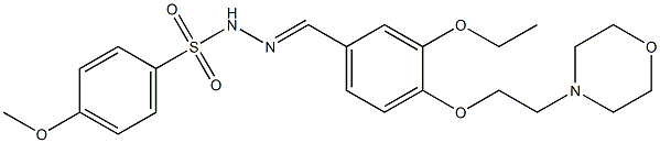 N-[(E)-[3-ethoxy-4-(2-morpholin-4-ylethoxy)phenyl]methylideneamino]-4-methoxybenzenesulfonamide Struktur