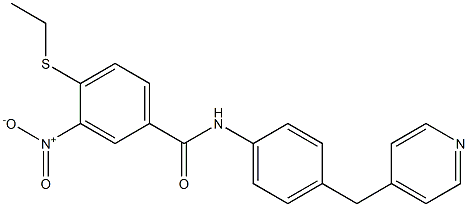 4-ethylsulfanyl-3-nitro-N-[4-(pyridin-4-ylmethyl)phenyl]benzamide Struktur