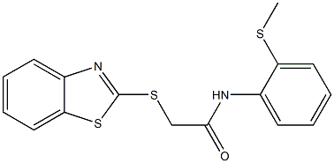 2-(1,3-benzothiazol-2-ylsulfanyl)-N-(2-methylsulfanylphenyl)acetamide Struktur