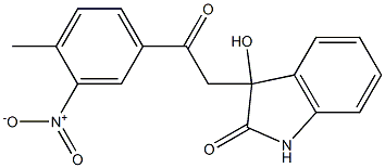 3-hydroxy-3-[2-(4-methyl-3-nitrophenyl)-2-oxoethyl]-1H-indol-2-one Struktur