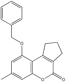 7-methyl-9-phenylmethoxy-2,3-dihydro-1H-cyclopenta[c]chromen-4-one Struktur