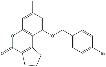 9-[(4-bromophenyl)methoxy]-7-methyl-2,3-dihydro-1H-cyclopenta[c]chromen-4-one Struktur