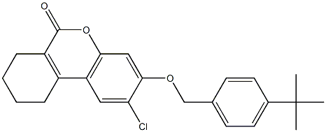 3-[(4-tert-butylphenyl)methoxy]-2-chloro-7,8,9,10-tetrahydrobenzo[c]chromen-6-one Struktur