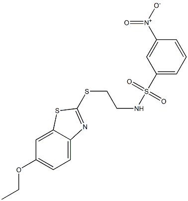 N-[2-[(6-ethoxy-1,3-benzothiazol-2-yl)sulfanyl]ethyl]-3-nitrobenzenesulfonamide Struktur