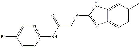 N-(5-bromopyridin-2-yl)-2-[(6-methyl-1H-benzimidazol-2-yl)sulfanyl]acetamide Struktur