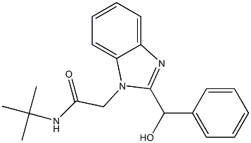 N-tert-butyl-2-[2-[hydroxy(phenyl)methyl]benzimidazol-1-yl]acetamide Struktur