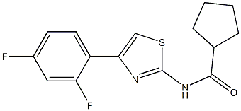 N-[4-(2,4-difluorophenyl)-1,3-thiazol-2-yl]cyclopentanecarboxamide Struktur