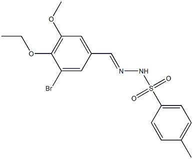 N-[(E)-(3-bromo-4-ethoxy-5-methoxyphenyl)methylideneamino]-4-methylbenzenesulfonamide Struktur