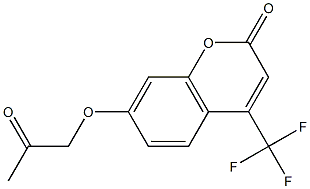 7-(2-oxopropoxy)-4-(trifluoromethyl)chromen-2-one Struktur