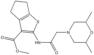 methyl 2-[[2-(2,6-dimethylmorpholin-4-yl)acetyl]amino]-5,6-dihydro-4H-cyclopenta[b]thiophene-3-carboxylate Struktur