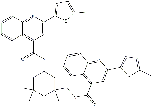 2-(5-methylthiophen-2-yl)-N-[[1,3,3-trimethyl-5-[[2-(5-methylthiophen-2-yl)quinoline-4-carbonyl]amino]cyclohexyl]methyl]quinoline-4-carboxamide Struktur