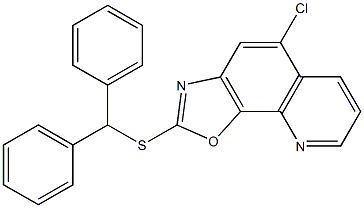 2-benzhydrylsulfanyl-5-chloro-[1,3]oxazolo[4,5-h]quinoline Struktur