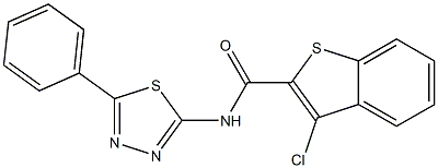 3-chloro-N-(5-phenyl-1,3,4-thiadiazol-2-yl)-1-benzothiophene-2-carboxamide Struktur