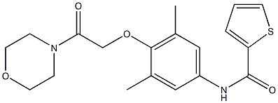 N-[3,5-dimethyl-4-(2-morpholin-4-yl-2-oxoethoxy)phenyl]thiophene-2-carboxamide Struktur