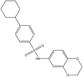 4-cyclohexyl-N-(2,3-dihydro-1,4-benzodioxin-6-yl)benzenesulfonamide Structure