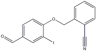 2-[(4-formyl-2-iodophenoxy)methyl]benzonitrile Struktur