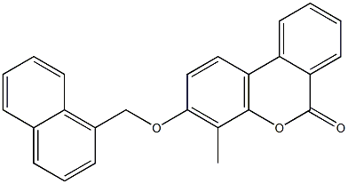 4-methyl-3-(naphthalen-1-ylmethoxy)benzo[c]chromen-6-one Struktur