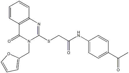 N-(4-acetylphenyl)-2-[3-(furan-2-ylmethyl)-4-oxoquinazolin-2-yl]sulfanylacetamide Struktur