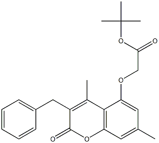 tert-butyl 2-(3-benzyl-4,7-dimethyl-2-oxochromen-5-yl)oxyacetate Struktur