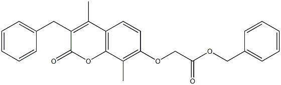 benzyl 2-(3-benzyl-4,8-dimethyl-2-oxochromen-7-yl)oxyacetate Struktur