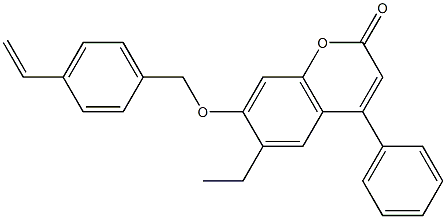 7-[(4-ethenylphenyl)methoxy]-6-ethyl-4-phenylchromen-2-one Struktur