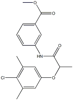 methyl 3-[2-(4-chloro-3,5-dimethylphenoxy)propanoylamino]benzoate Struktur