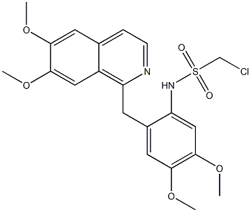 1-chloro-N-[2-[(6,7-dimethoxyisoquinolin-1-yl)methyl]-4,5-dimethoxyphenyl]methanesulfonamide Struktur