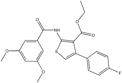 ethyl 2-[(3,5-dimethoxybenzoyl)amino]-4-(4-fluorophenyl)thiophene-3-carboxylate Struktur