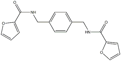 N-[[4-[(furan-2-carbonylamino)methyl]phenyl]methyl]furan-2-carboxamide Struktur