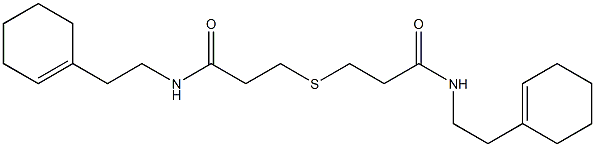 N-[2-(cyclohexen-1-yl)ethyl]-3-[3-[2-(cyclohexen-1-yl)ethylamino]-3-oxopropyl]sulfanylpropanamide Struktur