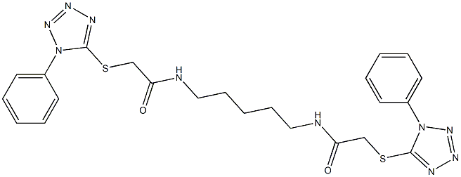 2-(1-phenyltetrazol-5-yl)sulfanyl-N-[5-[[2-(1-phenyltetrazol-5-yl)sulfanylacetyl]amino]pentyl]acetamide Struktur