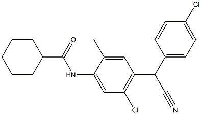 N-[5-chloro-4-[(4-chlorophenyl)-cyanomethyl]-2-methylphenyl]cyclohexanecarboxamide Struktur