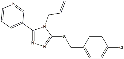 3-[5-[(4-chlorophenyl)methylsulfanyl]-4-prop-2-enyl-1,2,4-triazol-3-yl]pyridine Struktur