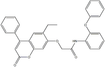 2-(6-ethyl-2-oxo-4-phenylchromen-7-yl)oxy-N-(2-phenoxyphenyl)acetamide Struktur