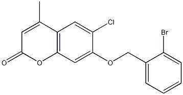 7-[(2-bromophenyl)methoxy]-6-chloro-4-methylchromen-2-one Struktur