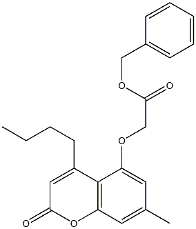 benzyl 2-(4-butyl-7-methyl-2-oxochromen-5-yl)oxyacetate Struktur