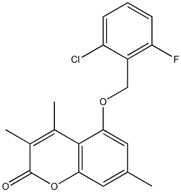 5-[(2-chloro-6-fluorophenyl)methoxy]-3,4,7-trimethylchromen-2-one Struktur