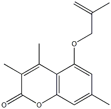 3,4,7-trimethyl-5-(2-methylprop-2-enoxy)chromen-2-one Struktur