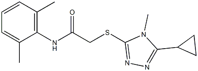 2-[(5-cyclopropyl-4-methyl-1,2,4-triazol-3-yl)sulfanyl]-N-(2,6-dimethylphenyl)acetamide Struktur