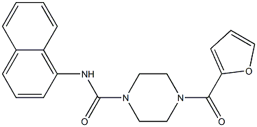 4-(furan-2-carbonyl)-N-naphthalen-1-ylpiperazine-1-carboxamide Struktur