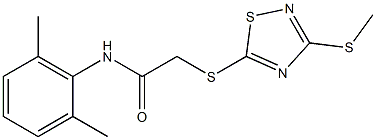 N-(2,6-dimethylphenyl)-2-[(3-methylsulfanyl-1,2,4-thiadiazol-5-yl)sulfanyl]acetamide Struktur